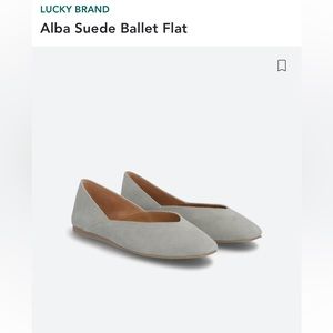 Lucky Brand Alba Metallic Silver Ballet Flats Leather Size 6.5 Slip On